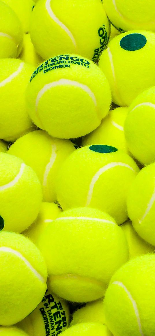 tennis, balls, sport, lime green, yellow