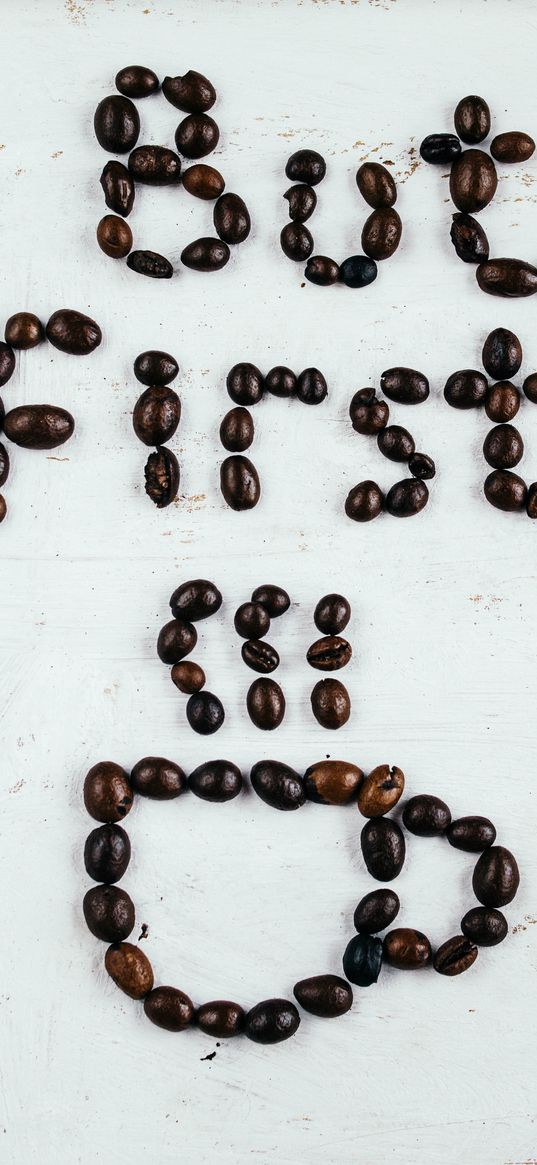 coffee beans, inscription, coffee, morning