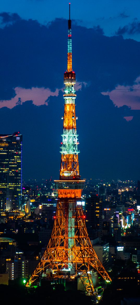 night city, tower, tokyo, skyscrapers