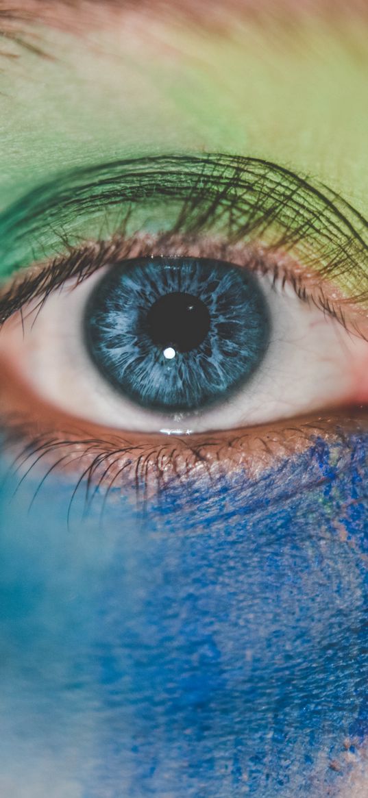 eye, paint, blue, eyelashes