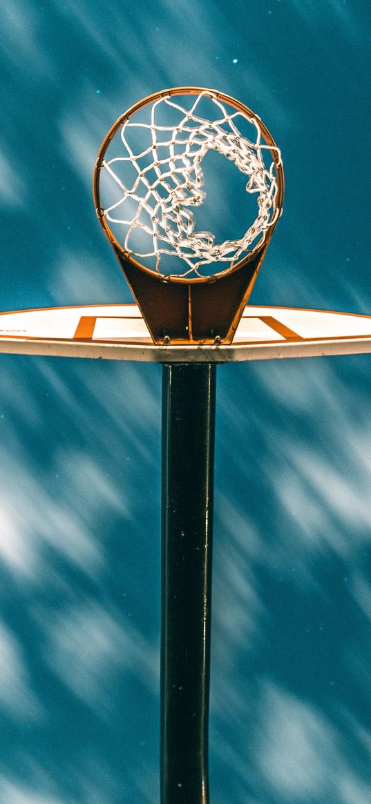 basketball ring, basketball, grid, starry sky, clouds