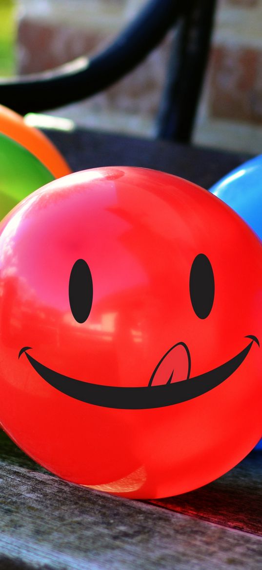 balloons, smile, smiley, colorful