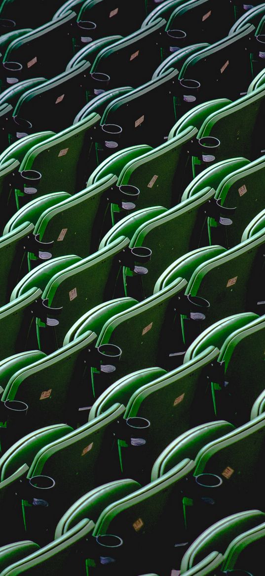 seats, green, viewers, rows