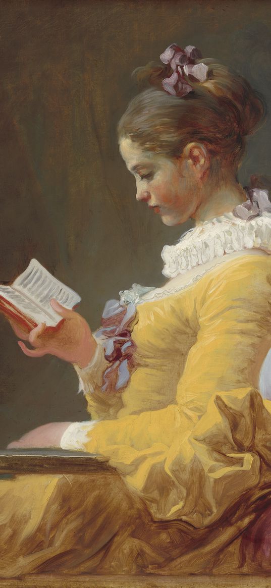 jean-honore fragonard, a young girl reading, oil, canvas, girl, book, art