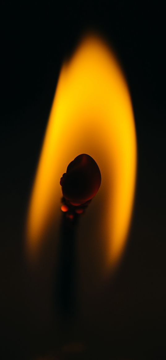 match, fire, flame, macro, dark