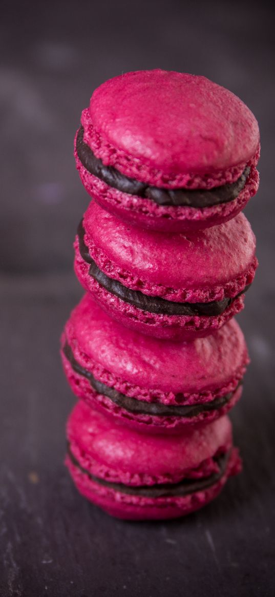 macaroons, cookies, pink, almond biscuits, pastries