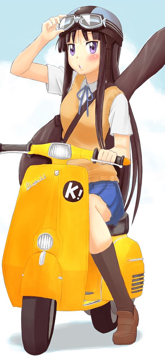 girl, scooter, anime, young