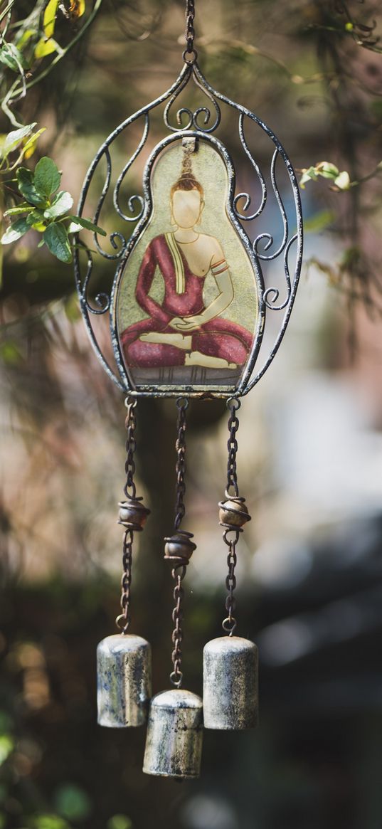 buddha, buddhism, wind chime, musical suspension