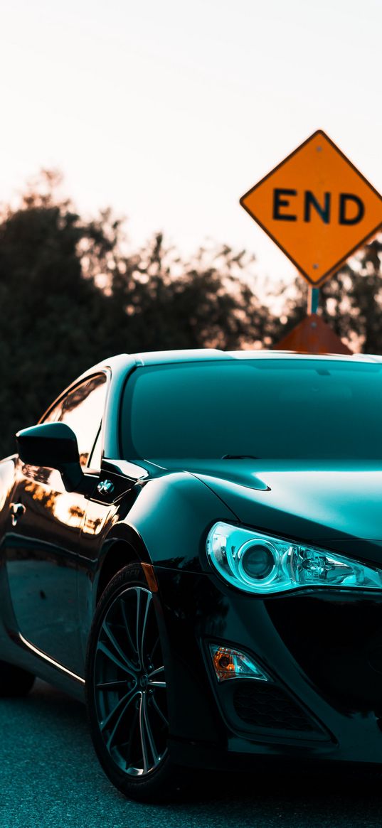 scion, headlight, black, supercar