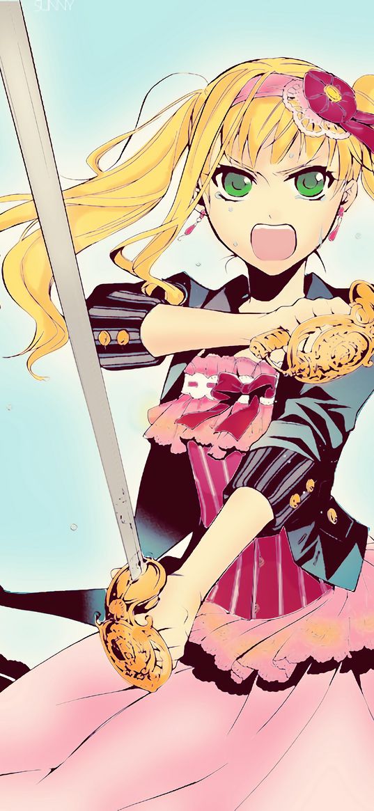 warrior, girl, swords, anime