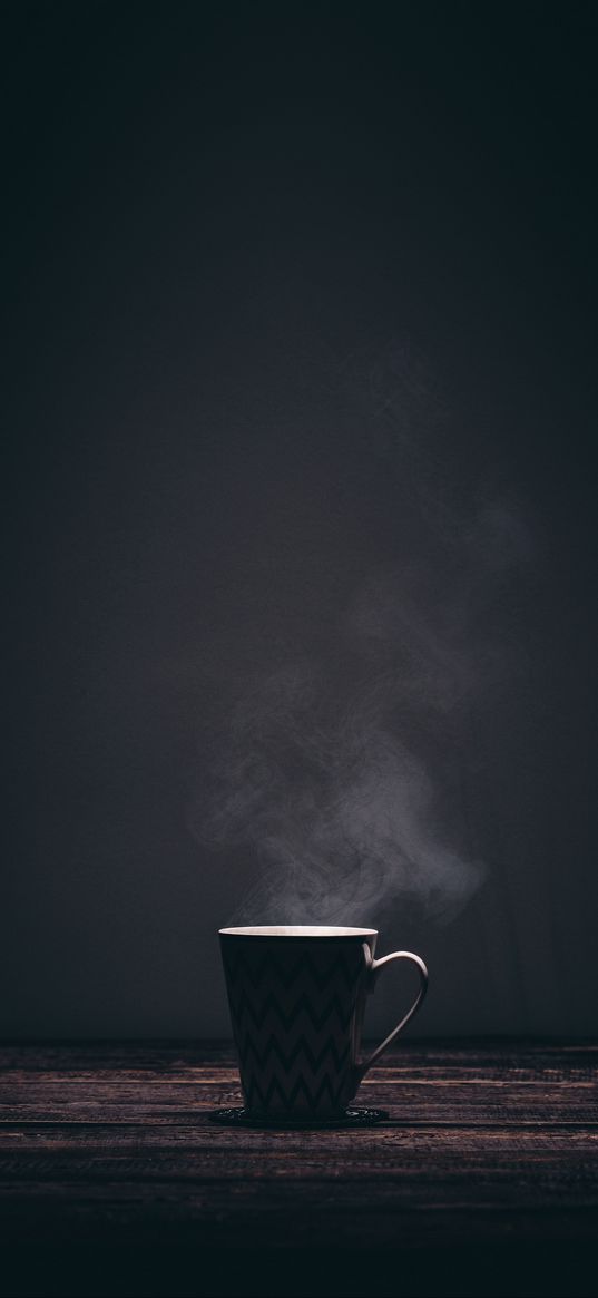 mug, steam, table