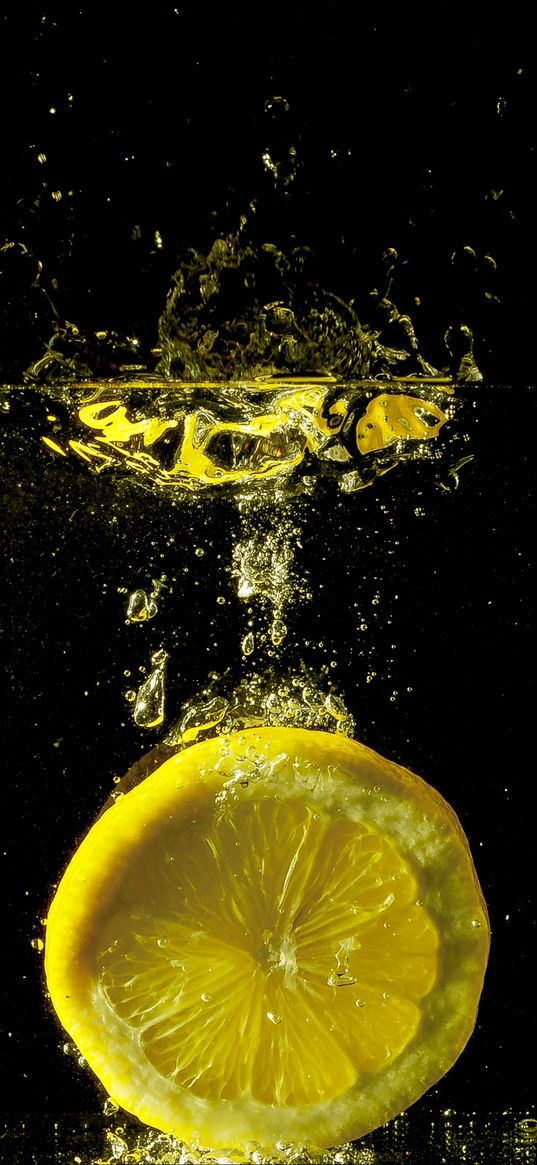 lemon, splash, spray, close-up