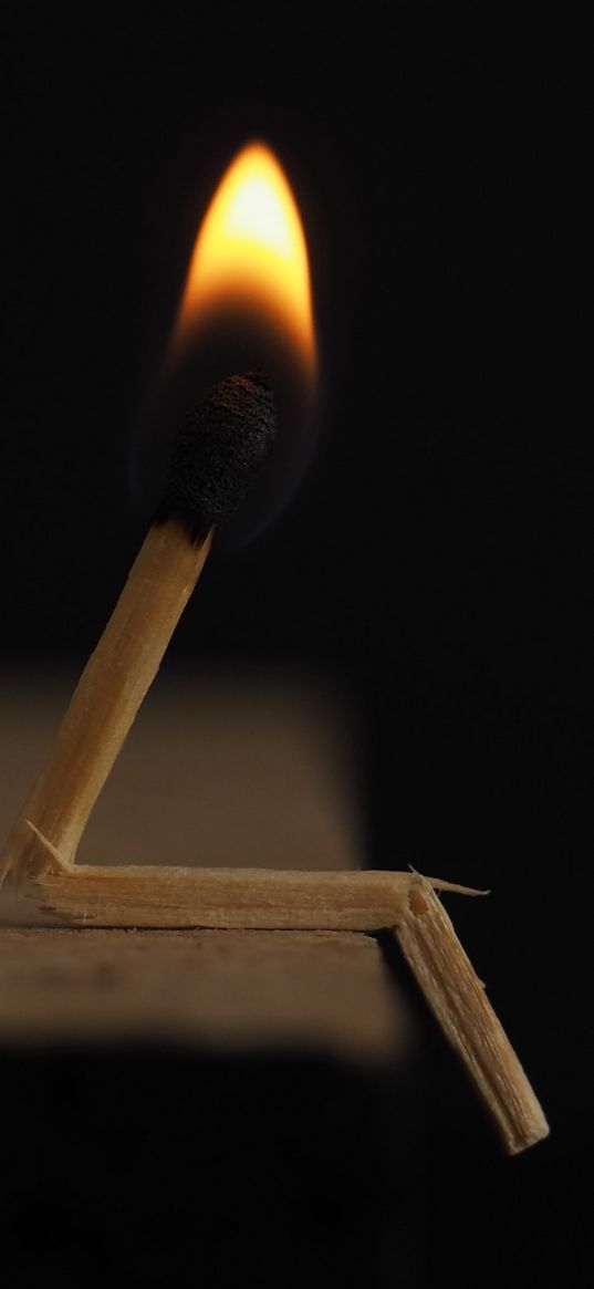 match, fire, sadness, dark background