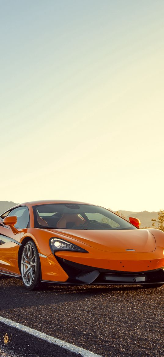 mclaren 570s, sports car, orange