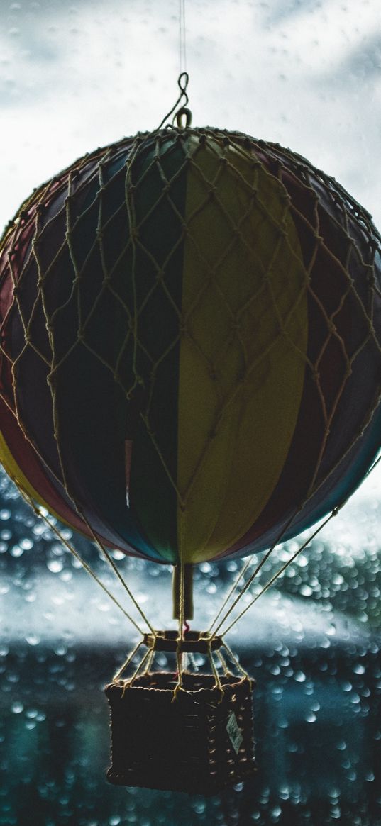 air balloon, glass, toy, mesh, drops