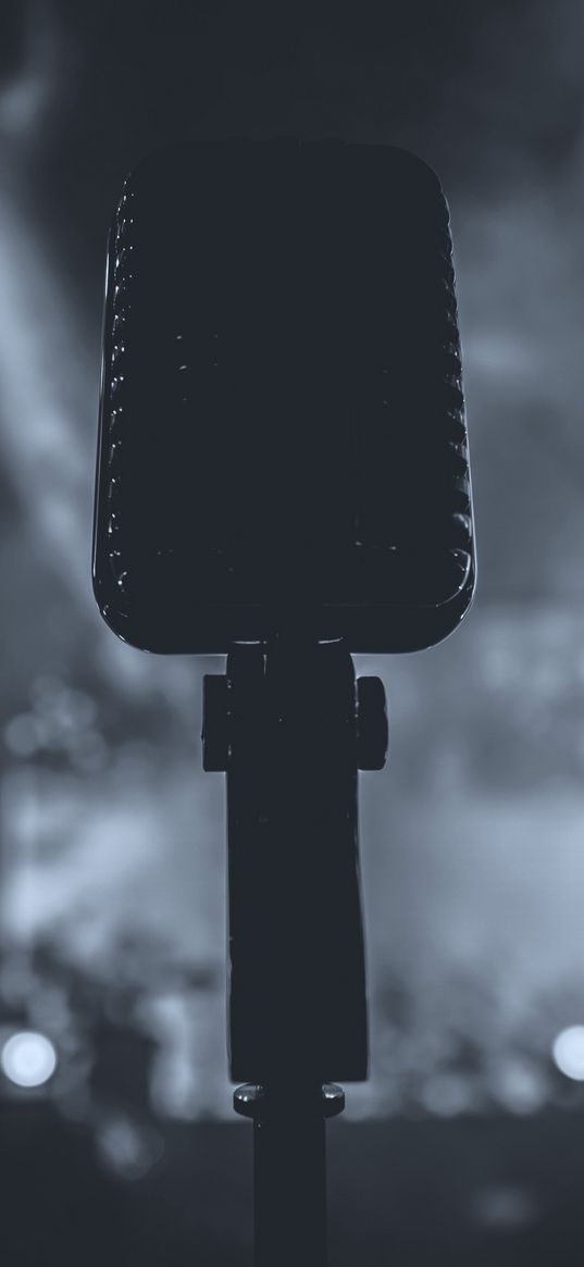 microphone, bw, sound, dark