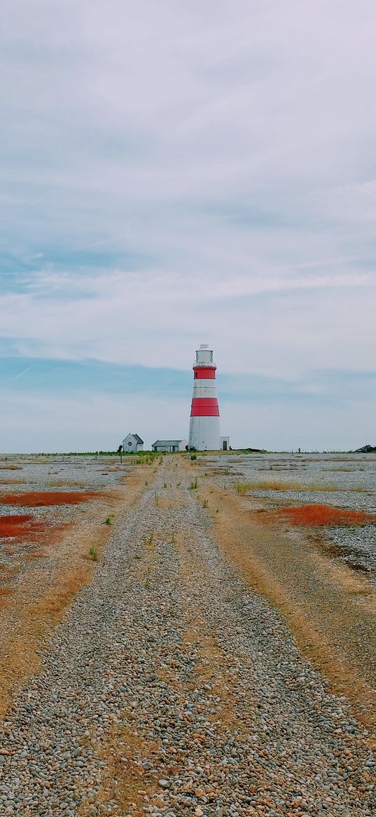 lighthouse, pebble, trail, orford ness