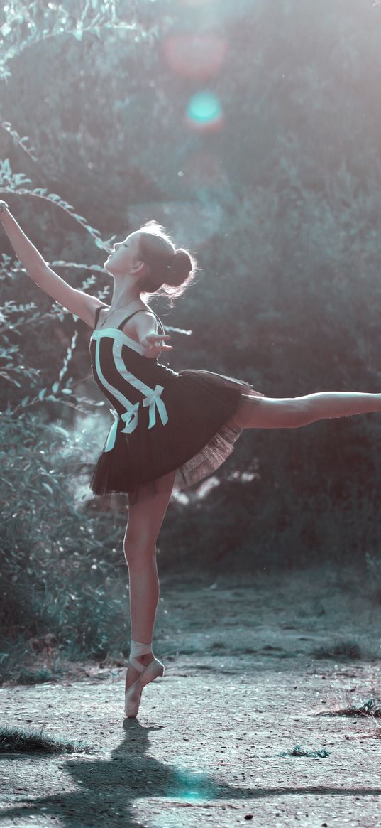 ballerina, ballet, girl, dance, sunlight