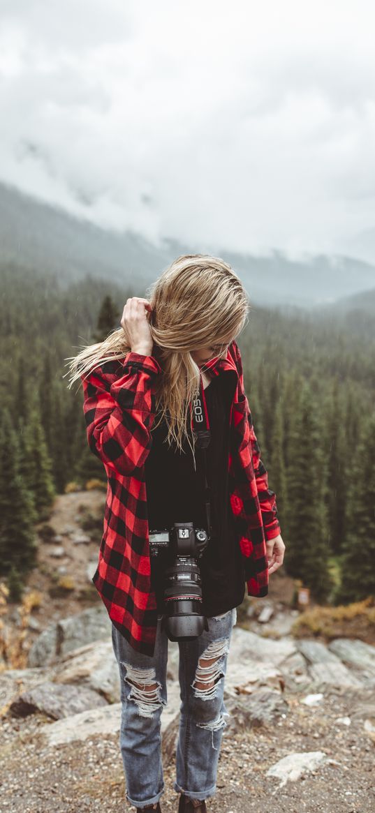 girl, mountains, travel, photographer