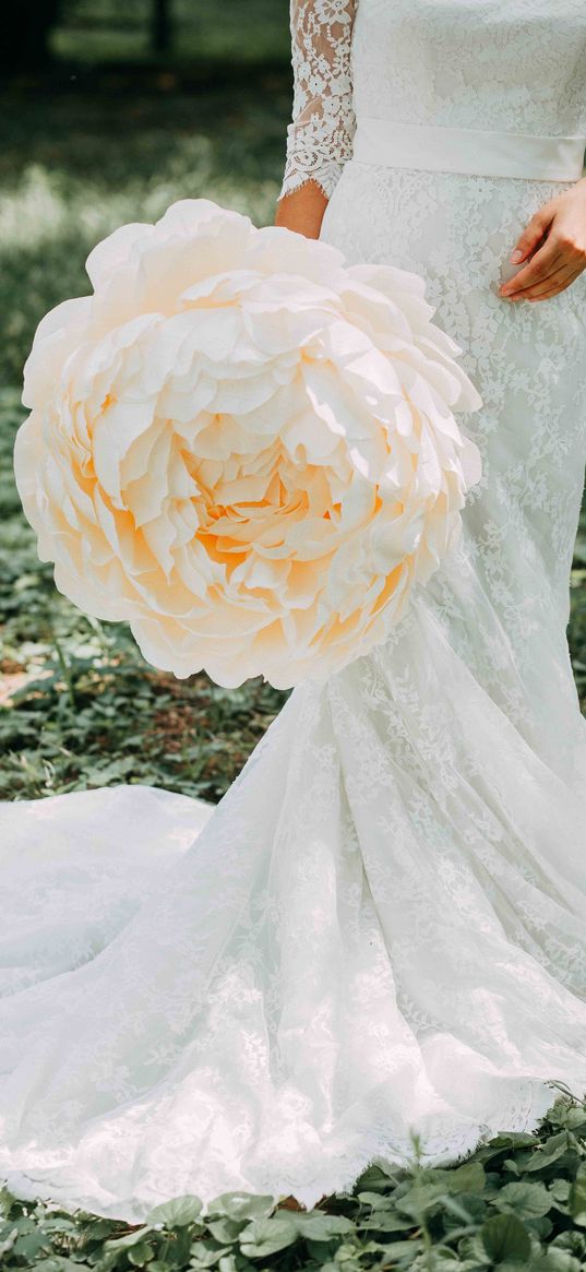 bride, flower, dress, tenderness