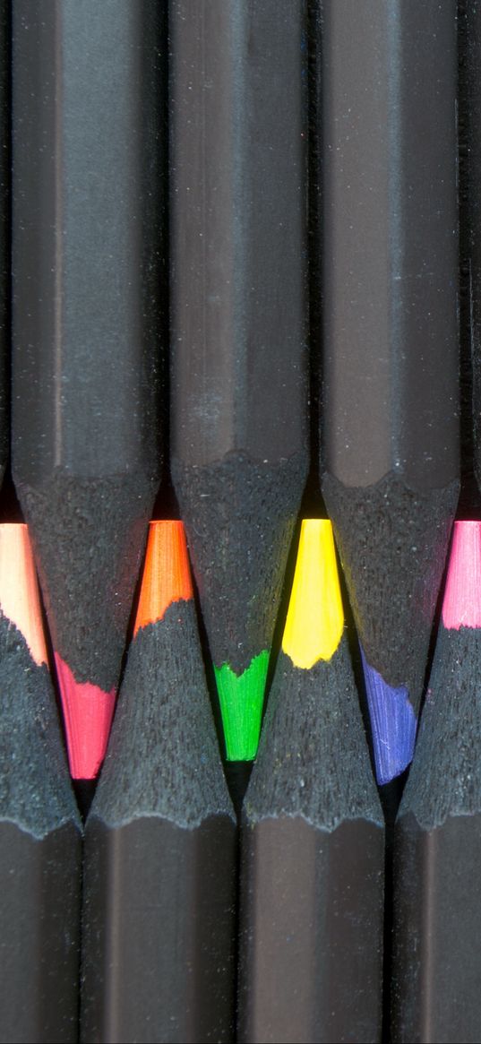 colored pencils, sharpened, minimalism