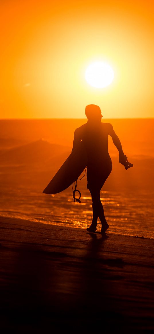 surfer, surfing, sunset, sea, surf