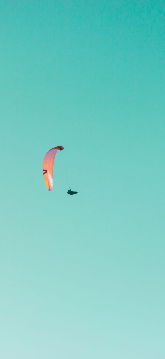 paraglider, paragliding, flight, sky, minimalism