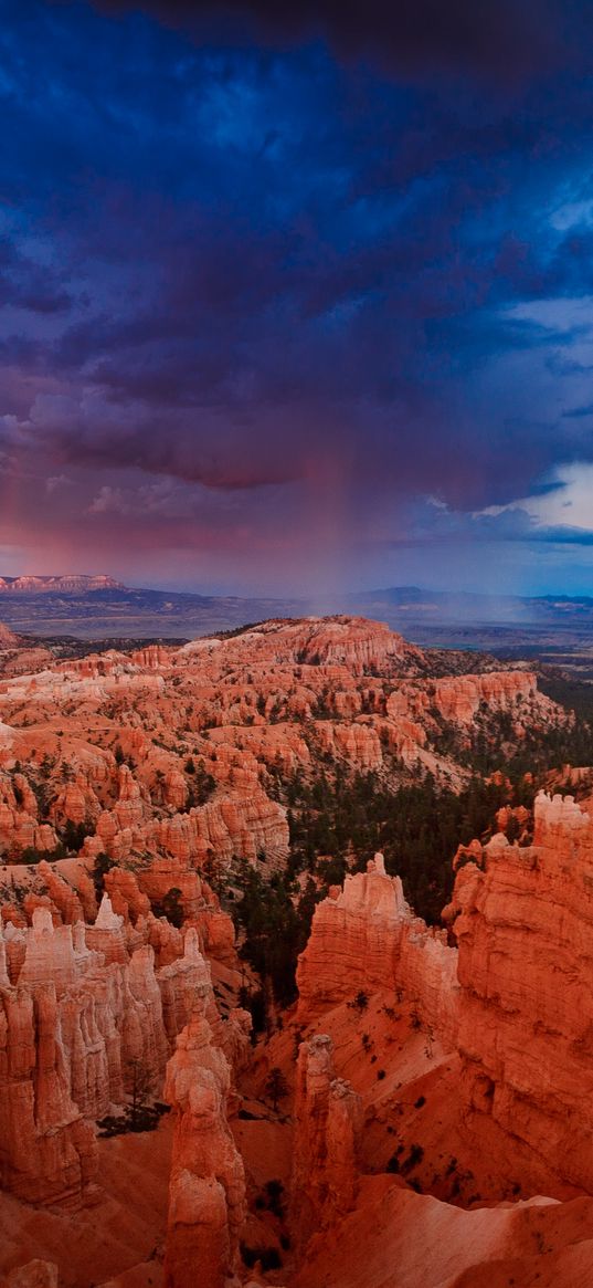 canyon, sunset, clouds, bryce canyon