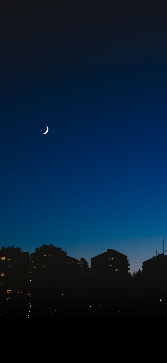 night city, moon, buildings, stockholm, sweden