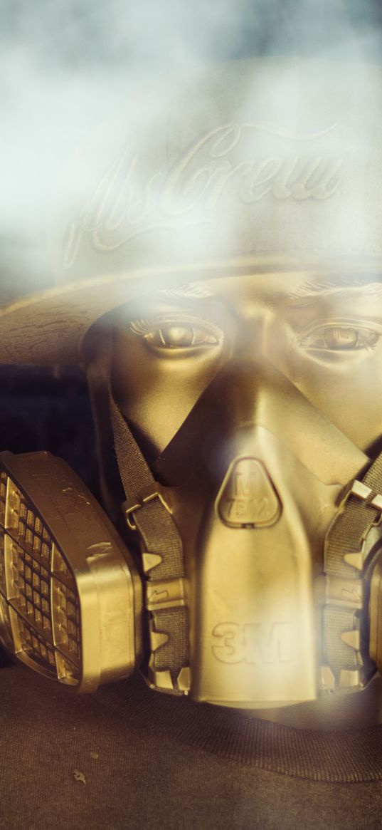 mannequin, mask, cap, gold