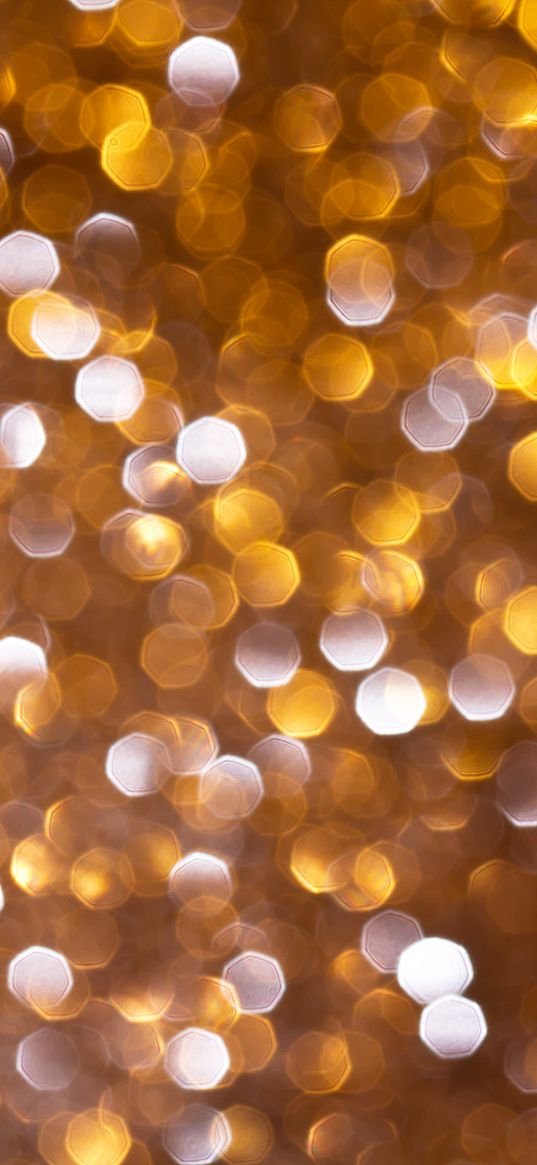 glare, gold, bokeh, circles, glitter