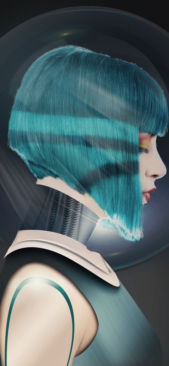 girl, robot, cyborg, futurism