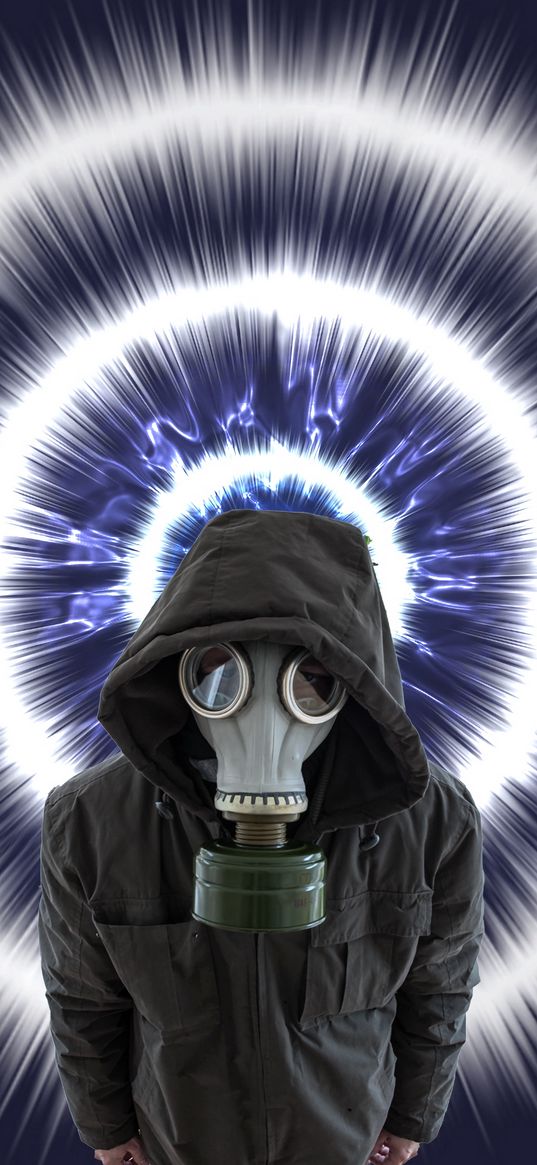 gas mask, mask, hood, circles