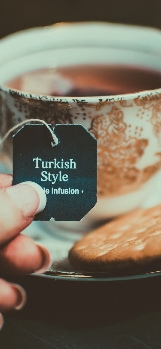 tea, biscuit, cup, inscription, turkish tea