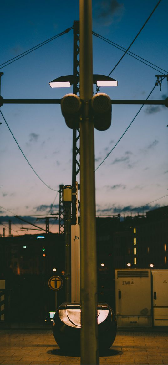 night city, post, wire, urban infrastructure, berlin