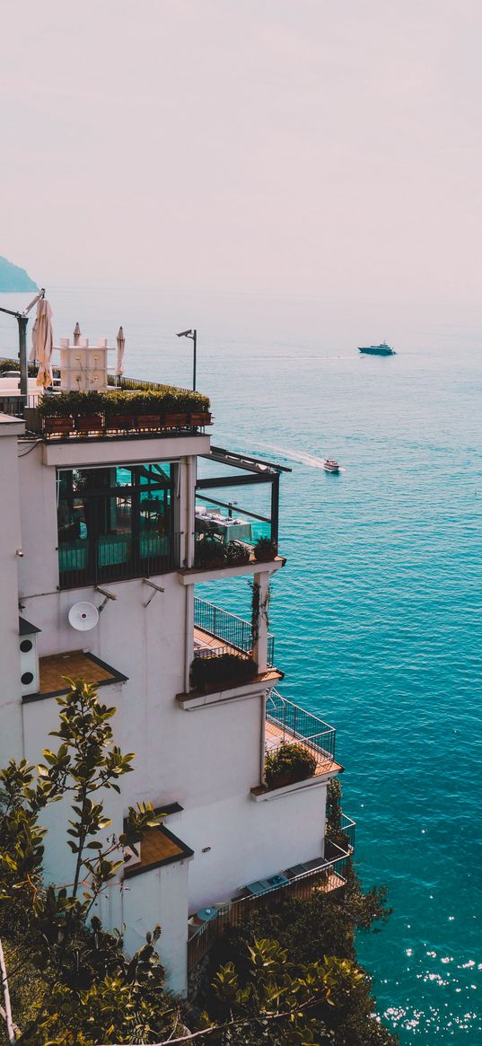 sea, house, rest, amalfi coast, italy