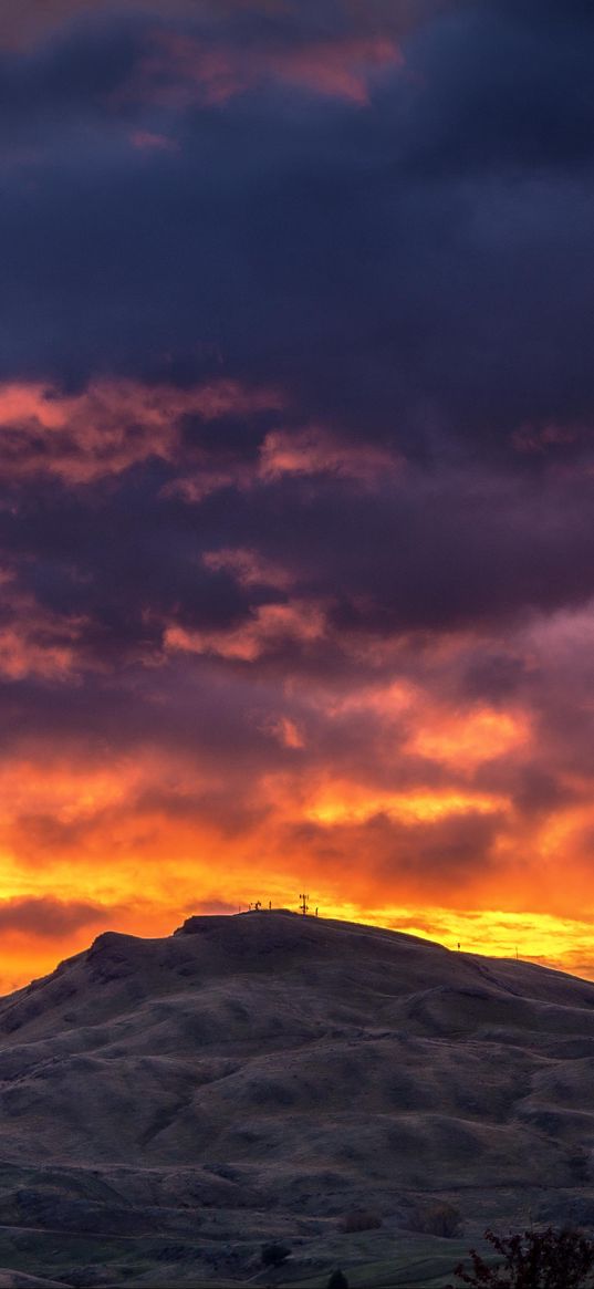 mountain, sunset, clouds, queenstown, new zealand