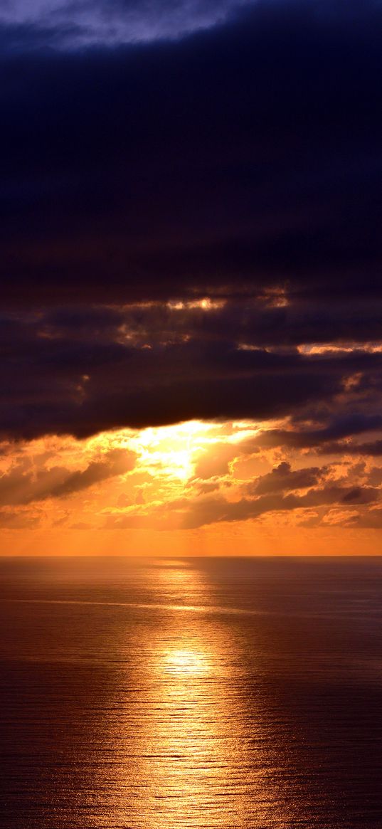 ocean, sunset, skyline, clouds, santa catarina, brazil