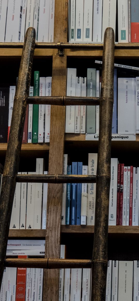 books, shelf, stairs, library