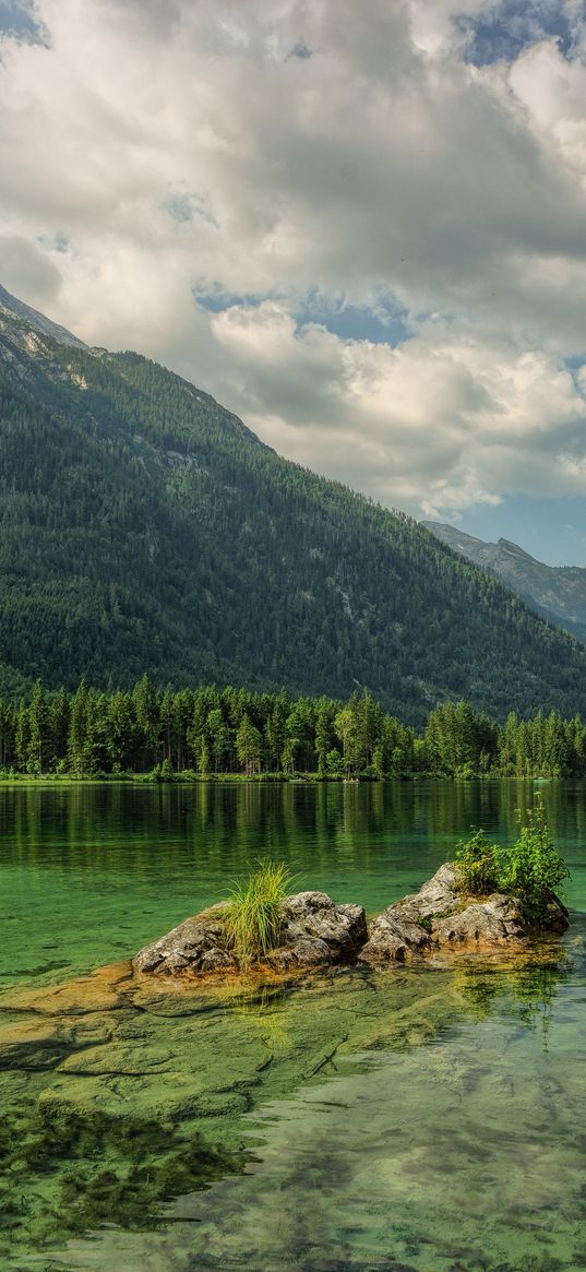 mountains, lake, hintersee, austria