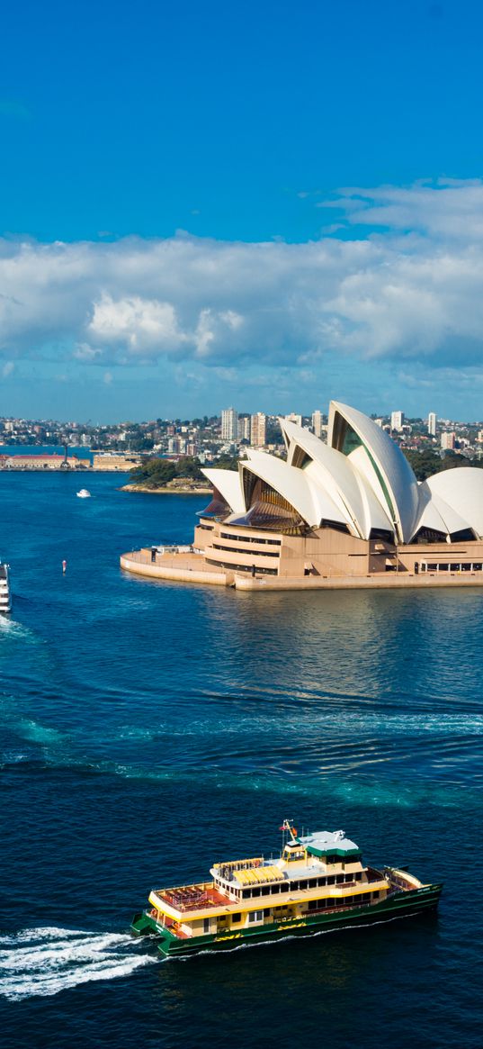 sydney opera house, theater, harbor, ships, sydney, australia