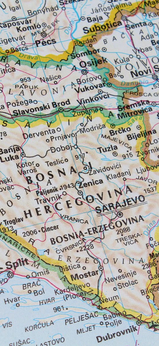 map, travel, bosnia and herzegovina