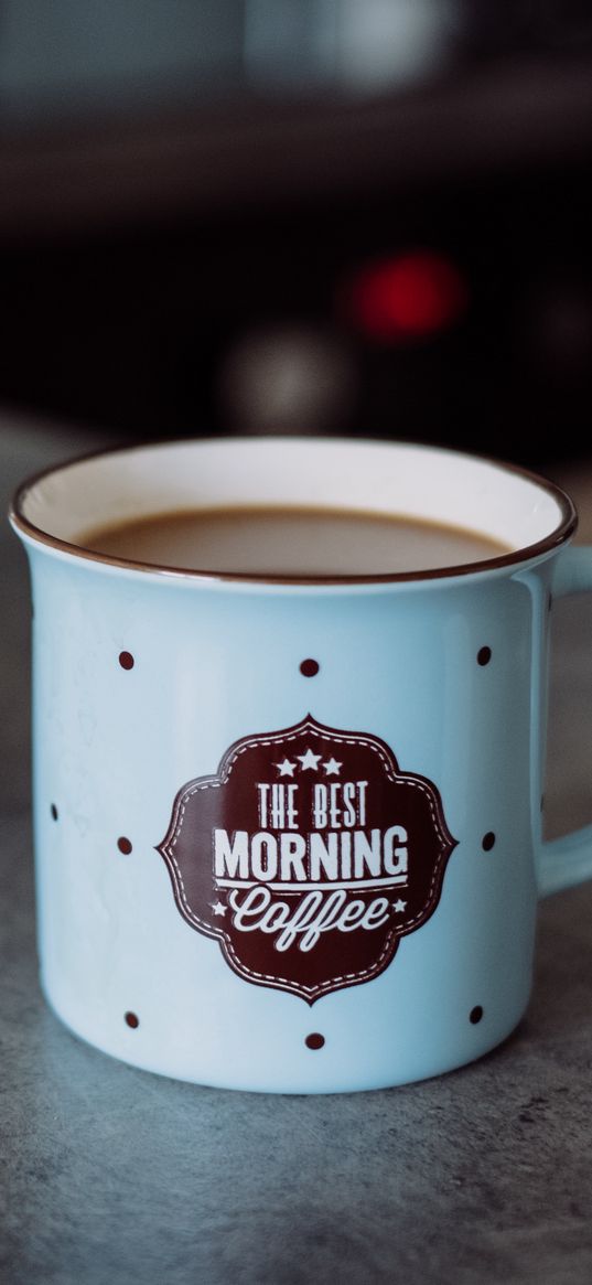 mug, inscription, coffee, breakfast