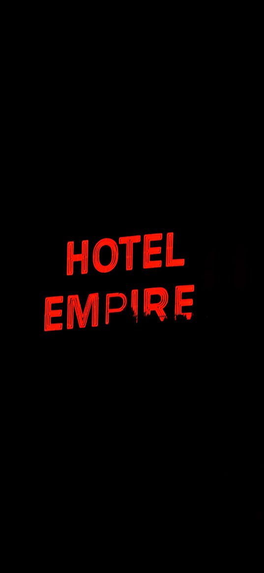 hotel, neon, inscription, signboard