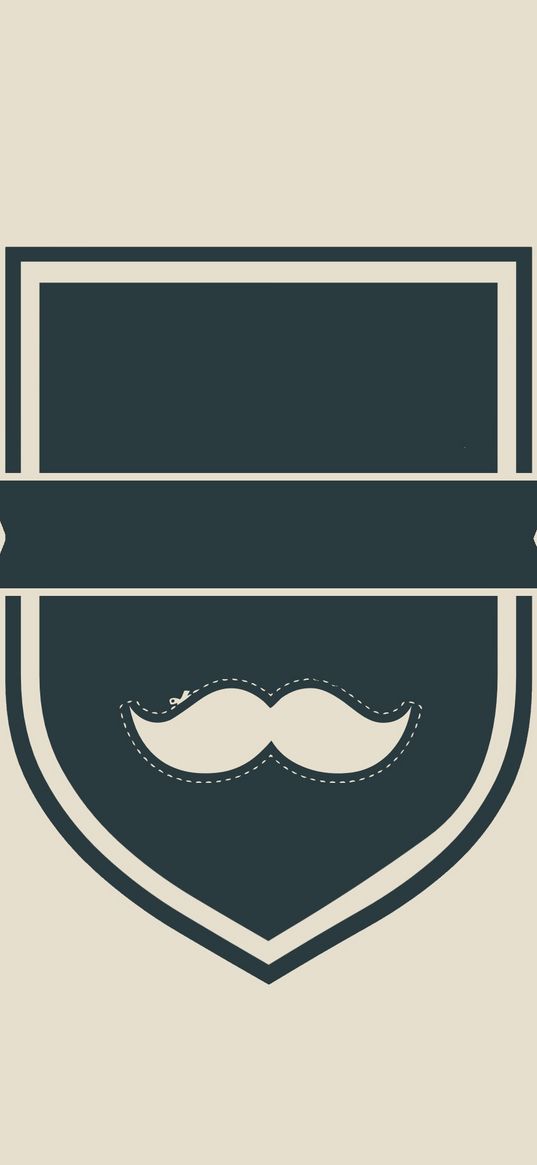 shield, mustache, hipster