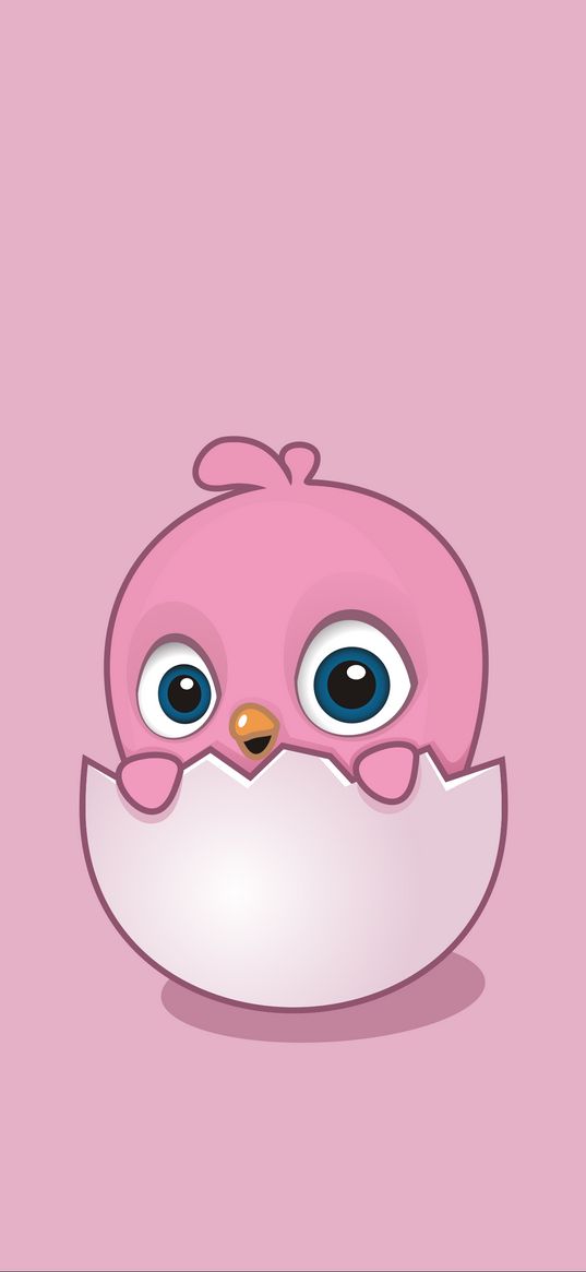 chick, art, egg, cute, pink