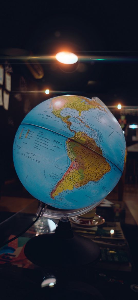 globe, map, travel, light