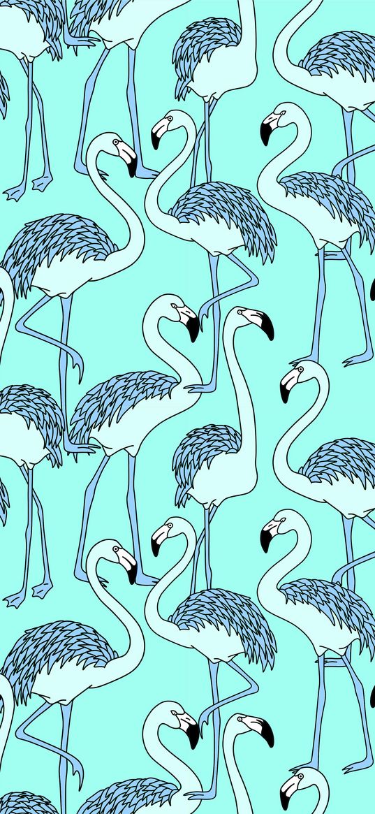 flamingos, art, patterns, texture, birds