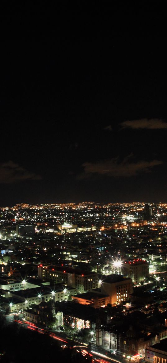 night city, city lights, top view, mexico