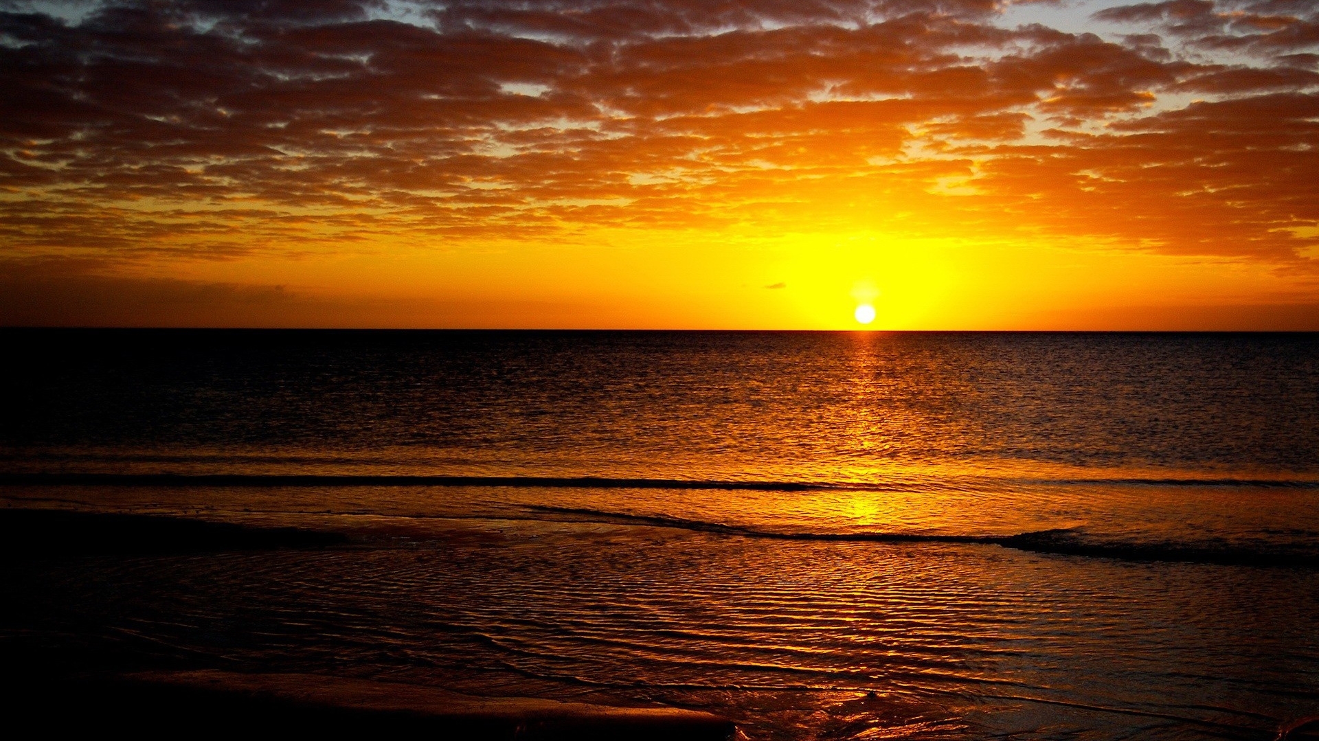 decline, sea, calm, evening